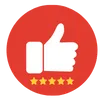 transparent backgorund thumbs up logo with star